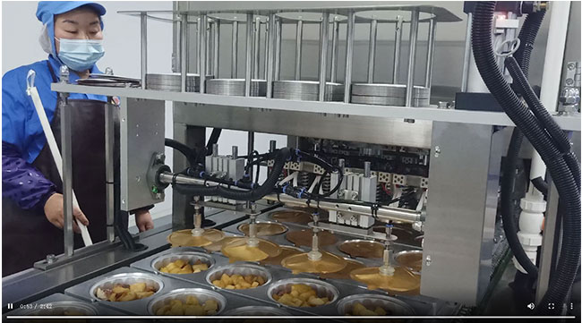 鋁箔盒預(yù)制菜全自動連續(xù)式封口機操作視頻